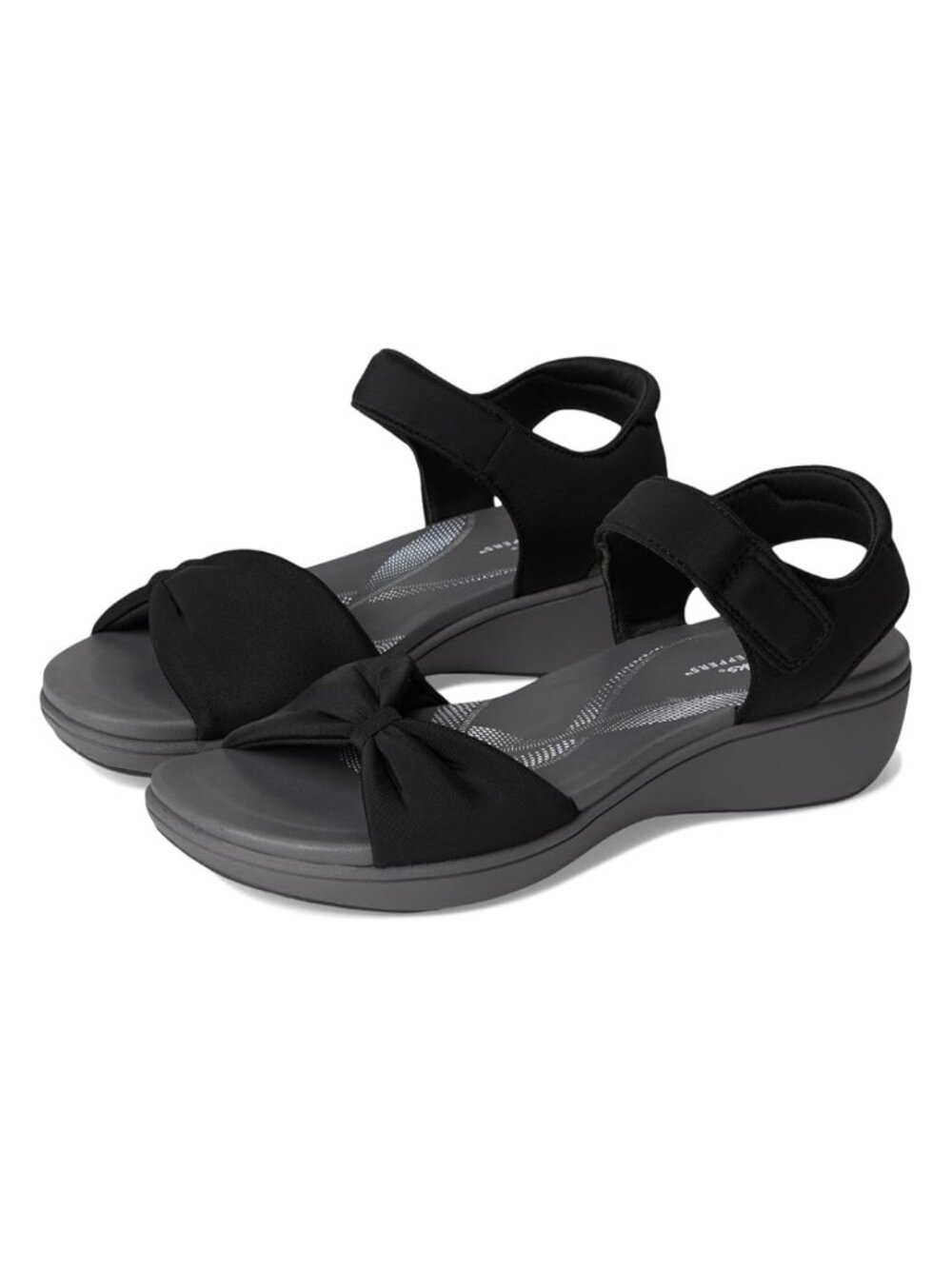 Clarks Cloudsteppers Breezerae Sara Comfort Bow Sandals Black NEW - Size 8M